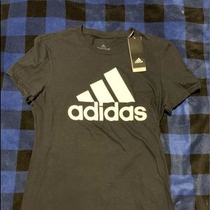 Black Adidas shirt with white logo